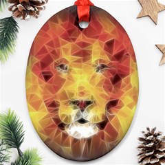 Fractal Lion Oval Ornament (two Sides) by Nexatart