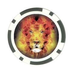 Fractal Lion Poker Chip Card Guard by Nexatart