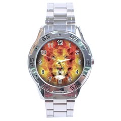 Fractal Lion Stainless Steel Analogue Watch by Nexatart