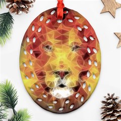 Fractal Lion Oval Filigree Ornament (two Sides) by Nexatart