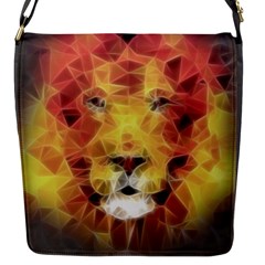 Fractal Lion Flap Messenger Bag (s) by Nexatart