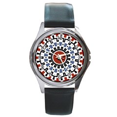 Mandala Art Ornament Pattern Round Metal Watch by Nexatart