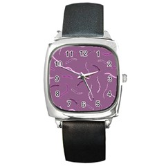 Plumelet Pen Ethnic Elegant Hippie Square Metal Watch