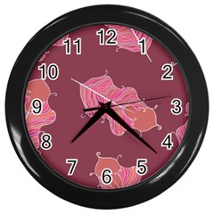 Plumelet Pen Ethnic Elegant Hippie Wall Clocks (black) by Nexatart