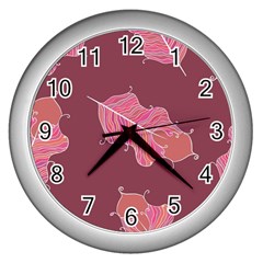 Plumelet Pen Ethnic Elegant Hippie Wall Clocks (silver)  by Nexatart