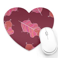 Plumelet Pen Ethnic Elegant Hippie Heart Mousepads by Nexatart