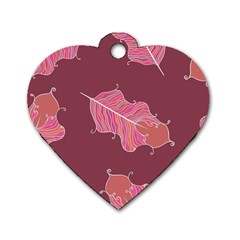 Plumelet Pen Ethnic Elegant Hippie Dog Tag Heart (two Sides) by Nexatart