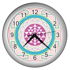 Mandala Design Arts Indian Wall Clocks (silver) 