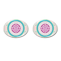 Mandala Design Arts Indian Cufflinks (oval) by Nexatart