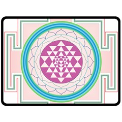 Mandala Design Arts Indian Fleece Blanket (large)  by Nexatart