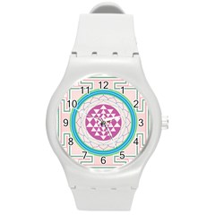 Mandala Design Arts Indian Round Plastic Sport Watch (m) by Nexatart