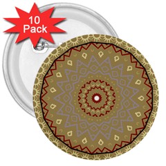 Mandala Art Ornament Pattern 3  Buttons (10 Pack)  by Nexatart