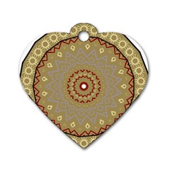 Mandala Art Ornament Pattern Dog Tag Heart (two Sides) by Nexatart