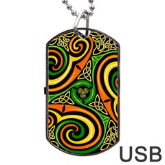 Celtic Celts Circle Color Colors Dog Tag Usb Flash (two Sides) by Nexatart