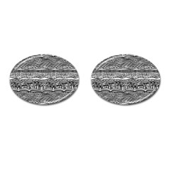 Ethno Seamless Pattern Cufflinks (oval) by Nexatart