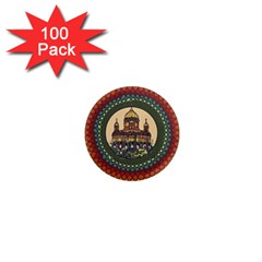 Building Mandala Palace 1  Mini Magnets (100 Pack)  by Nexatart