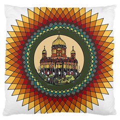 Building Mandala Palace Large Cushion Case (one Side) by Nexatart