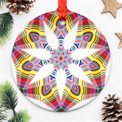 Colorful Chromatic Psychedelic Ornament (round) by Nexatart