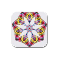 Colorful Chromatic Psychedelic Rubber Square Coaster (4 Pack)  by Nexatart