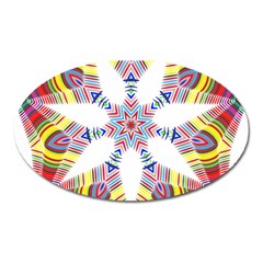 Colorful Chromatic Psychedelic Oval Magnet by Nexatart