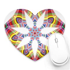 Colorful Chromatic Psychedelic Heart Mousepads by Nexatart