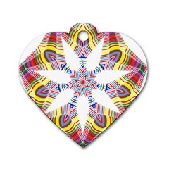 Colorful Chromatic Psychedelic Dog Tag Heart (one Side) by Nexatart