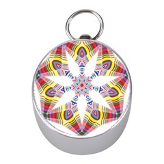 Colorful Chromatic Psychedelic Mini Silver Compasses by Nexatart