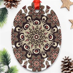 Mandala Pattern Round Brown Floral Ornament (oval) by Nexatart