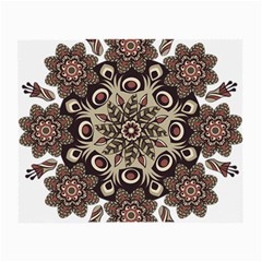 Mandala Pattern Round Brown Floral Small Glasses Cloth by Nexatart