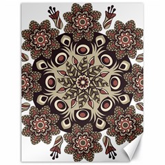 Mandala Pattern Round Brown Floral Canvas 18  X 24   by Nexatart