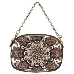 Mandala Pattern Round Brown Floral Chain Purses (one Side)  by Nexatart