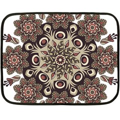 Mandala Pattern Round Brown Floral Double Sided Fleece Blanket (mini)  by Nexatart