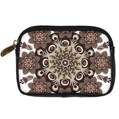 Mandala Pattern Round Brown Floral Digital Camera Cases by Nexatart