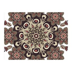 Mandala Pattern Round Brown Floral Double Sided Flano Blanket (mini)  by Nexatart