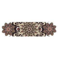 Mandala Pattern Round Brown Floral Satin Scarf (oblong) by Nexatart