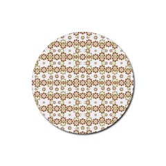 Multicolor Graphic Pattern Rubber Round Coaster (4 Pack)  by dflcprints