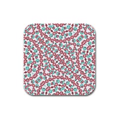 Multicolor Graphic Pattern Rubber Square Coaster (4 Pack)  by dflcprints