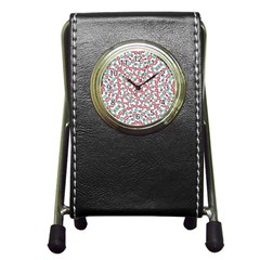 Multicolor Graphic Pattern Pen Holder Desk Clocks by dflcprints