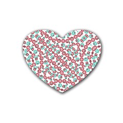 Multicolor Graphic Pattern Heart Coaster (4 Pack)  by dflcprints