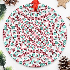 Multicolor Graphic Pattern Round Filigree Ornament (two Sides) by dflcprints