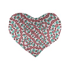 Multicolor Graphic Pattern Standard 16  Premium Flano Heart Shape Cushions by dflcprints