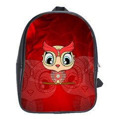 Cute Colorful  Owl, Mandala Design School Bag (large) by FantasyWorld7