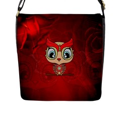 Cute Colorful  Owl, Mandala Design Flap Messenger Bag (l)  by FantasyWorld7