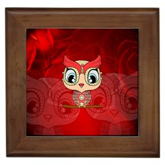 Cute Colorful  Owl, Mandala Design Framed Tiles