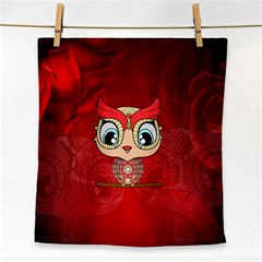 Cute Colorful  Owl, Mandala Design Face Towel by FantasyWorld7