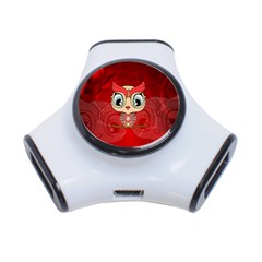 Cute Colorful  Owl, Mandala Design 3-port Usb Hub by FantasyWorld7