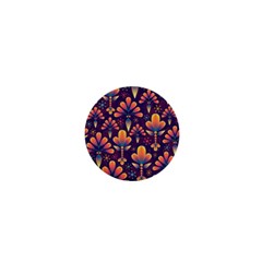 Floral Abstract Purple Pattern 1  Mini Buttons by paulaoliveiradesign