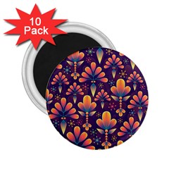 Floral Abstract Purple Pattern 2 25  Magnets (10 Pack)  by paulaoliveiradesign