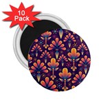 Floral Abstract Purple Pattern 2.25  Magnets (10 pack)  Front