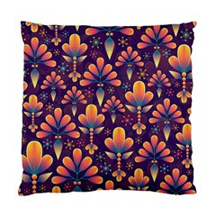 Floral Abstract Purple Pattern Standard Cushion Case (one Side) by paulaoliveiradesign